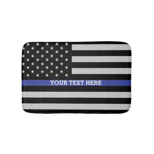 Aangepaste Amerikaanse vlag met Thin Blue Line Badmat (Voorkant)