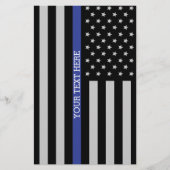 Aangepaste Amerikaanse vlag met Thin Blue Line Briefpapier (Voorkant)