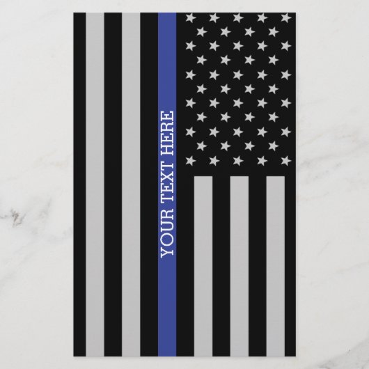 Aangepaste Amerikaanse vlag met Thin Blue Line Briefpapier (Voorkant)