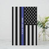 Aangepaste Amerikaanse vlag met Thin Blue Line Briefpapier (Staand voorkant)