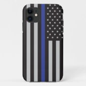 Aangepaste Amerikaanse vlag met Thin Blue Line Case-Mate iPhone Case (Achterkant)