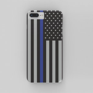 Aangepaste Amerikaanse vlag met Thin Blue Line iPhone 8/7 Plus Hoesje