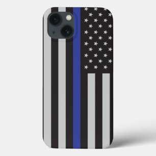 Aangepaste Amerikaanse vlag met Thin Blue Line iPhone 13 Hoesje