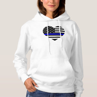 Aangepaste Amerikaanse vlag met Thin Blue Line Hoodie