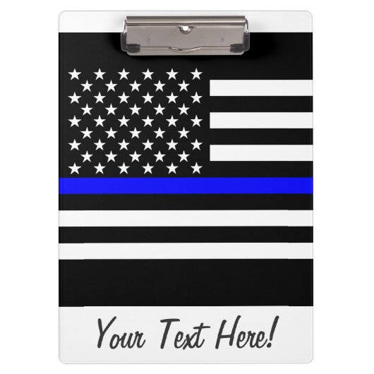 Aangepaste Amerikaanse vlag met Thin Blue Line Klembord (Voorkant)