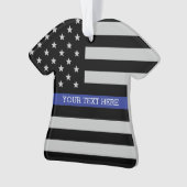 Aangepaste Amerikaanse vlag met Thin Blue Line Ornament (voorkant)