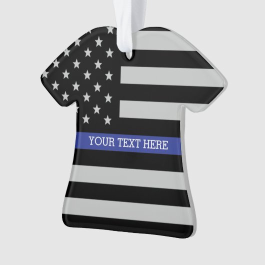 Aangepaste Amerikaanse vlag met Thin Blue Line Ornament (voorkant)