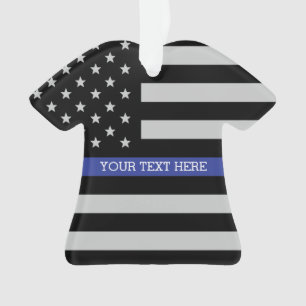 Aangepaste Amerikaanse vlag met Thin Blue Line Ornament
