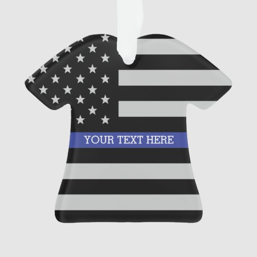 Aangepaste Amerikaanse vlag met Thin Blue Line Ornament (voorkant)