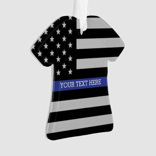 Aangepaste Amerikaanse vlag met Thin Blue Line Ornament (voorkant)