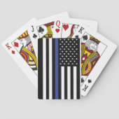 Aangepaste Amerikaanse vlag met Thin Blue Line Speelkaarten (Achterkant)