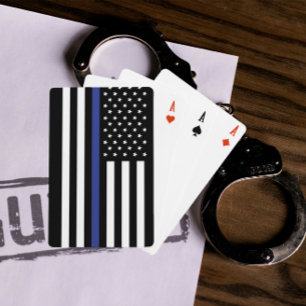 Aangepaste Amerikaanse vlag met Thin Blue Line Speelkaarten