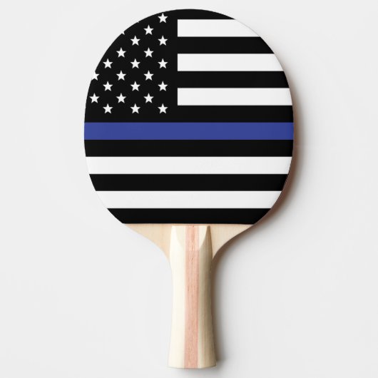 Aangepaste Amerikaanse vlag met Thin Blue Line Tafeltennisbatje (Voorkant)