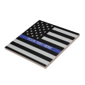 Aangepaste Amerikaanse vlag met Thin Blue Line Tegeltje (Zijkant)