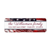 Aangepaste Amerikaanse vlag Rood Blauwe strepen st Etiket (Voorkant)