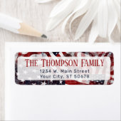 Aangepaste Amerikaanse vlag Rood Blauwe strepen st Etiket (Insitu)