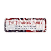 Aangepaste Amerikaanse vlag Rood Blauwe strepen st Etiket (Voorkant)