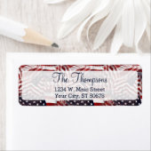 Aangepaste Amerikaanse vlag Rood Blauwe strepen st Etiket (Insitu)