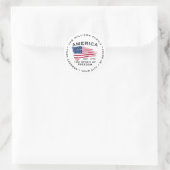 Aangepaste Amerikaanse vlag Rood Blauwe strepen st Ronde Sticker (Tas)