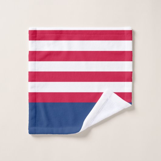 Aangepaste Amerikaanse vlag rood wit en blauw mono Bad Handdoek (Wasdoekje)