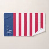 Aangepaste Amerikaanse vlag rood wit en blauw mono Bad Handdoek (Handdoek)