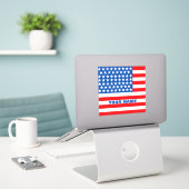 Aangepaste Amerikaanse vlag Sticker (Laptop op bureau)