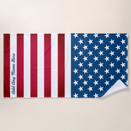 Aangepaste Amerikaanse vlag Strandlaken (Voorkant)