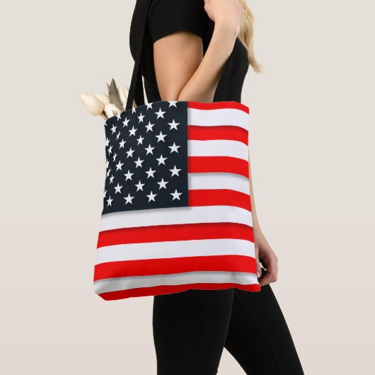 Aangepaste Amerikaanse vlag Tote Bag (Dichtbij)