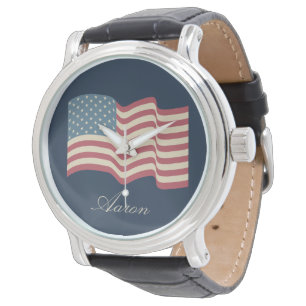Aangepaste  Amerikaanse vlagwacht Horloge
