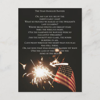 Aangepaste Amerikaanse volkslied Star Spangled Ban Briefkaart