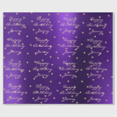 Aangepaste Amethist Paarse Roos Gold Crystal Swaro Cadeaupapier (Vlak)