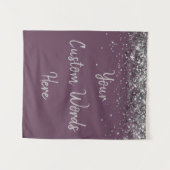 Aangepaste Amethyst & Zilver Gepersonaliseerde Fot Wandkleed (Voorkant (horizontaal))
