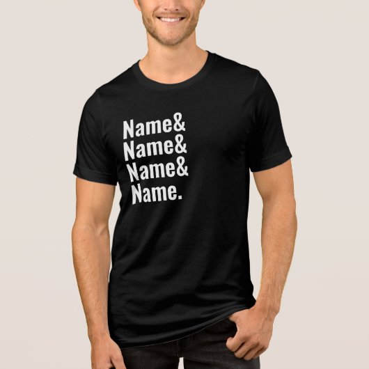 Aangepaste Ampersand Names List Gepersonaliseerde Tri-Blend Shirt (Voorkant)
