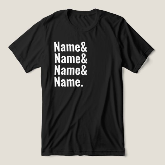 Aangepaste Ampersand Names List Gepersonaliseerde  Tri-Blend Shirt (Design voorkant)
