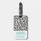 Aangepaste anananas voor monochrome foto's bagagelabel (Achterkant verticaal)