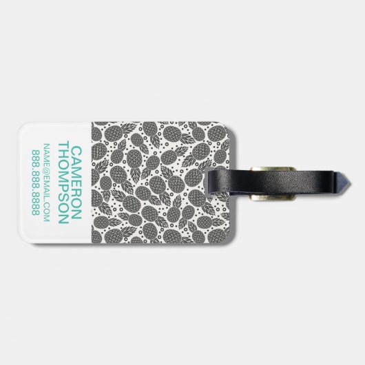 Aangepaste anananas voor monochrome foto's bagagelabel (Achterkant horizontaal)