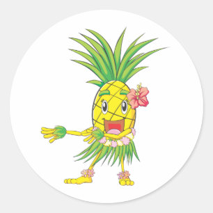 Aangepaste anananashula danserend ronde sticker