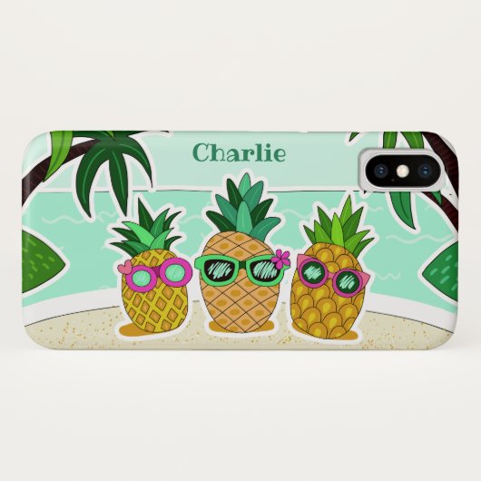 Aangepaste anananassen van de Aangewezen Steekproe Case-Mate iPhone Case (Achterkant (horizontaal))
