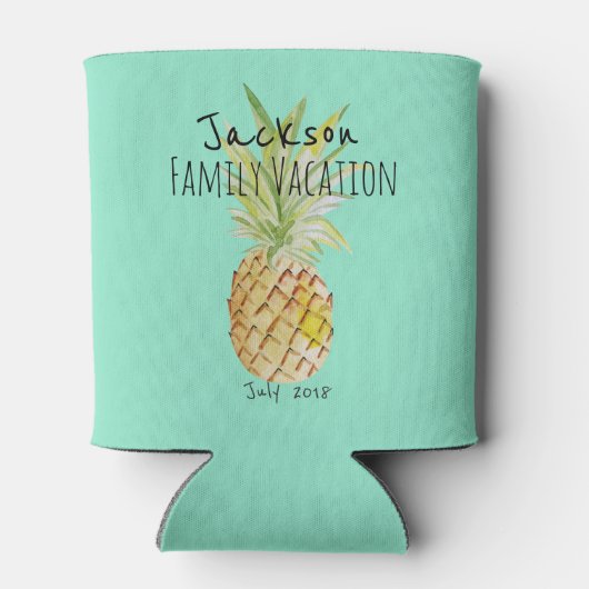 Aangepaste anananaszomervakantie blikjeskoeler (Achterkant)