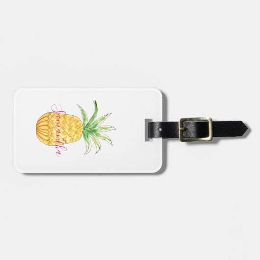 Aangepaste ananas bagagelabel (Voorkant horizontaal)