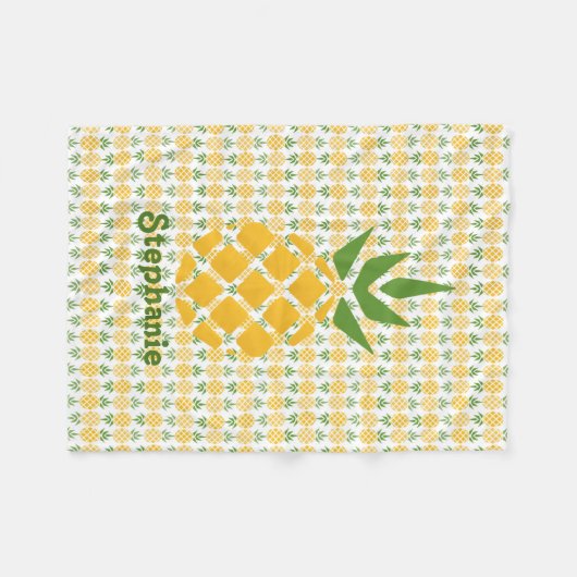 Aangepaste ananas fleece deken (Voorkant (Horizontaal))