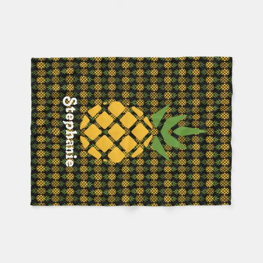 Aangepaste ananas fleece deken (Voorkant (Horizontaal))
