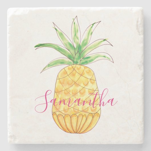 Aangepaste ananas stenen onderzetter (Voorkant)