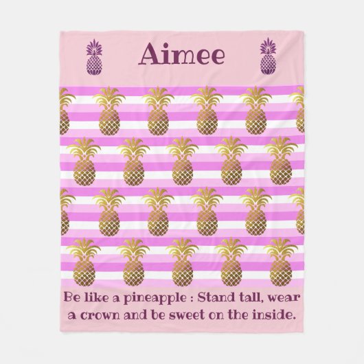 Aangepaste ananassolofferte fleece deken (Voorkant)