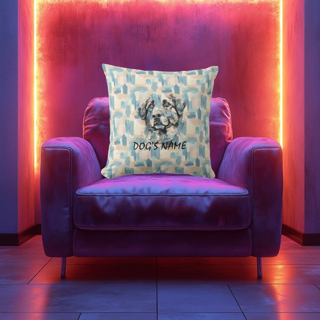 Aangepaste Anatolische Herder Portret Abstract Ter Kussen (Creator heeft geüpload)