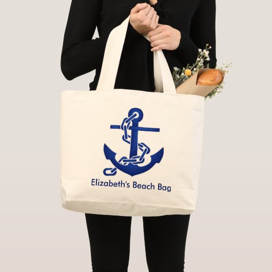 Aangepaste anchor Beach-tas Grote Tote Bag (Voorkant (product))