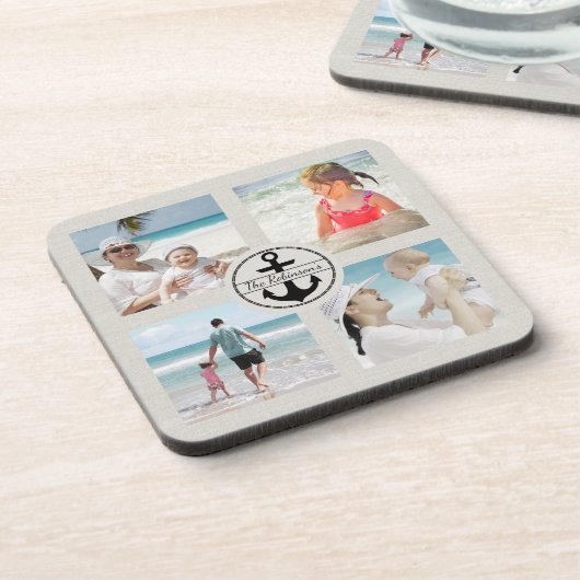 Aangepaste Anchor Photo Collage Bier Onderzetter (Linkerzijde)