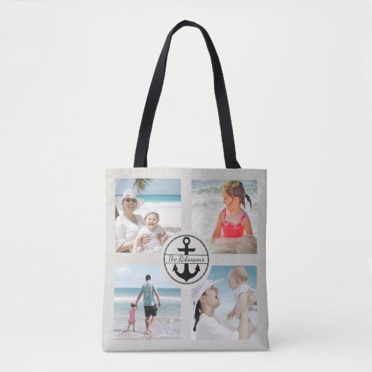 Aangepaste Anchor Photo Collage Tote Bag (Voorkant)