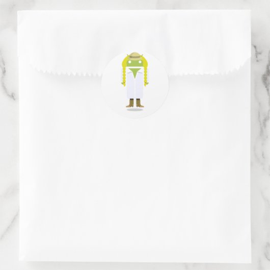 Aangepaste Android Ronde Sticker (Tas)