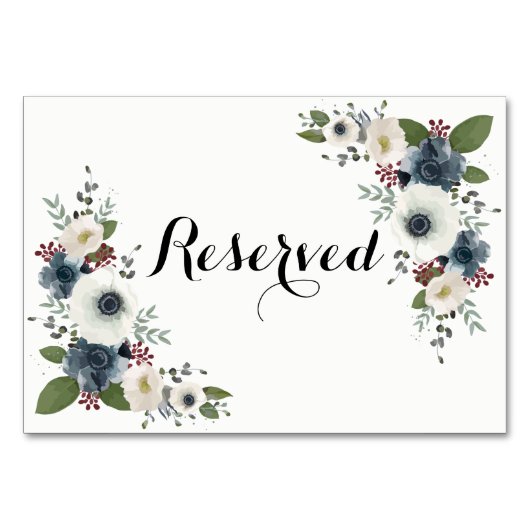 Aangepaste Anemone Boeket gereserveerde kaart (Voorkant)